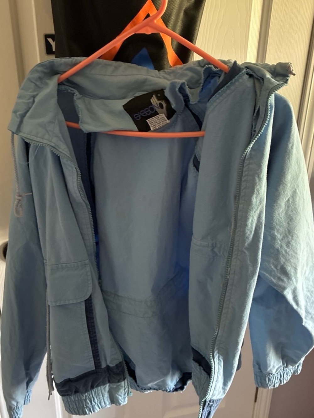Light Blue Hooded Men's Jacket by